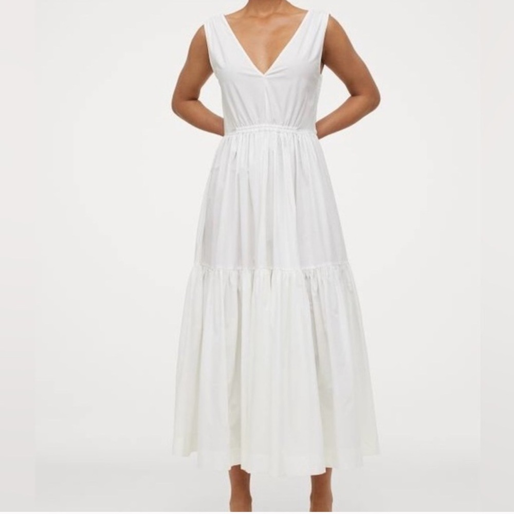 H&M White Midi Dress